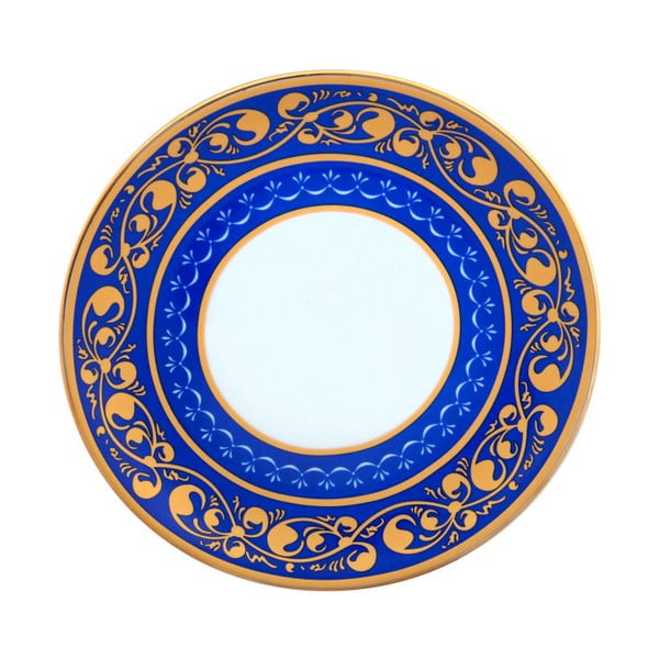 Niebiesko-biały talerz porcelanowy Vivas Royal, Ø 23 cm