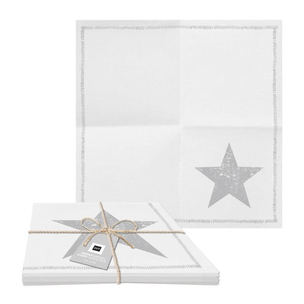 Zestaw 2 serwetek bawełnianych z detalem w kolorze srebra PPD Star Fashion, 20x20 cm