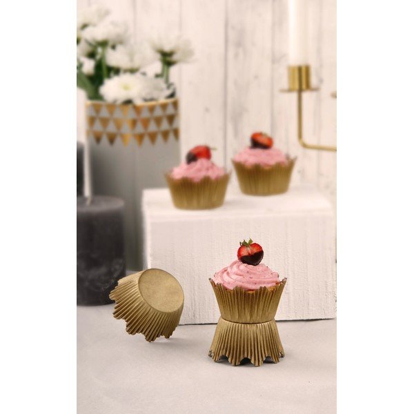 Zestaw 60 papierowych papilotek w złotym kolorze Dr. Oetker Gold, ø 5,5 cm-image-1