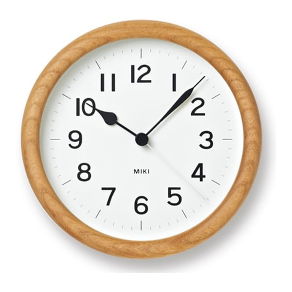 Zegar w drewnianej ramie Lemnos Clock, ⌀ 14,8 cm