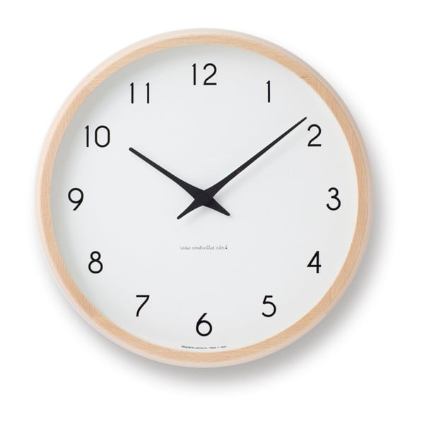 Zegar w jasnobrązowej ramie Lemnos Clock, ⌀ 29,4 cm