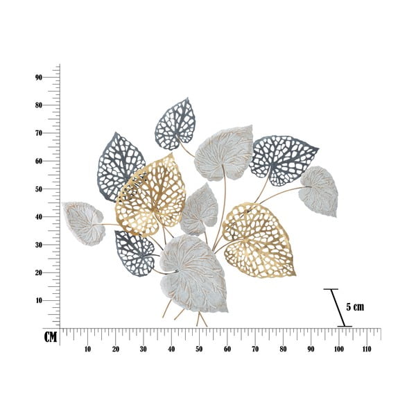 Metalowa dekoracja wisząca z wzorem liści Mauro Ferretti Ory -B-, 100x80 cm-image-2