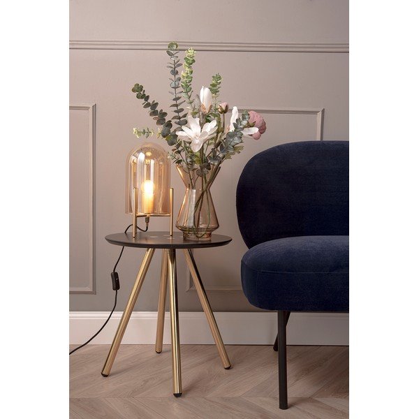 Musztardowa szklana lampa stołowa Leitmotiv Bell, wys. 30 cm-image-1