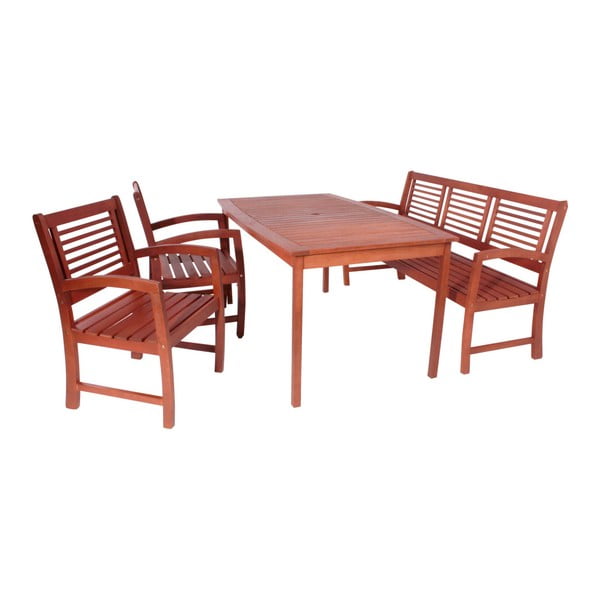 Stół ogrodowy z litego drewna eukaliptusowego 90x150 cm Madison – Garden Pleasure-image-2