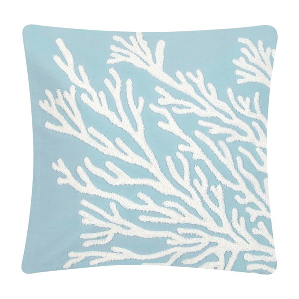 Niebiesko-biała bawełniana dekoracyjna poszewka na poduszkę Westwing Collection Reef, 40x40 cm