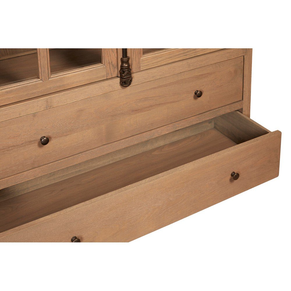 Witryna z litego drewna dębowego w naturalnym kolorze 124x230x47 cm Lyon – Premier Housewares (zdjęcie 4)