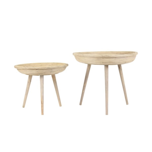 Rattanowe okrągłe stoliki zestaw 2 szt. ø 56 cm Colon – Light & Living-image-3