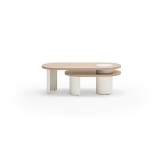 Biały stolik w dekorze jesionu 120x50 cm Nori – Teulat