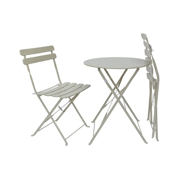 Beżowy zestaw mebli ogrodowych dla 2 osób Bistro – Rojaplast-image-3