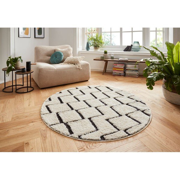 Beżowo-czarny dywan Mint Rugs Handira, ⌀ 160 cm-image-3