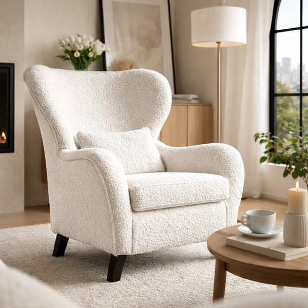 Biały fotel uszak Miuform Miuf-image-1