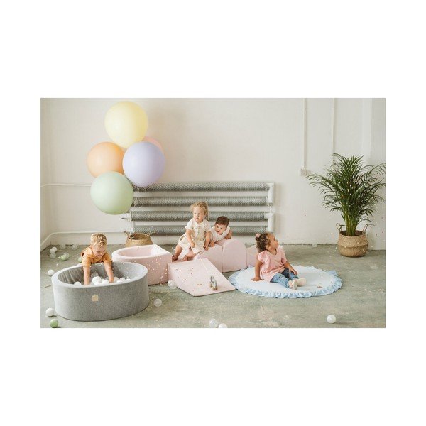 Różowy aksamitny piankowy plac zabaw 4 szt. wysokość 30 cm 225x90 cm Montessori – Meowbaby-image-2