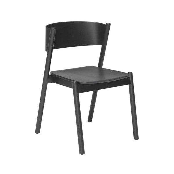Czarne dębowe krzesło do jadalni Oblique - Hübsch