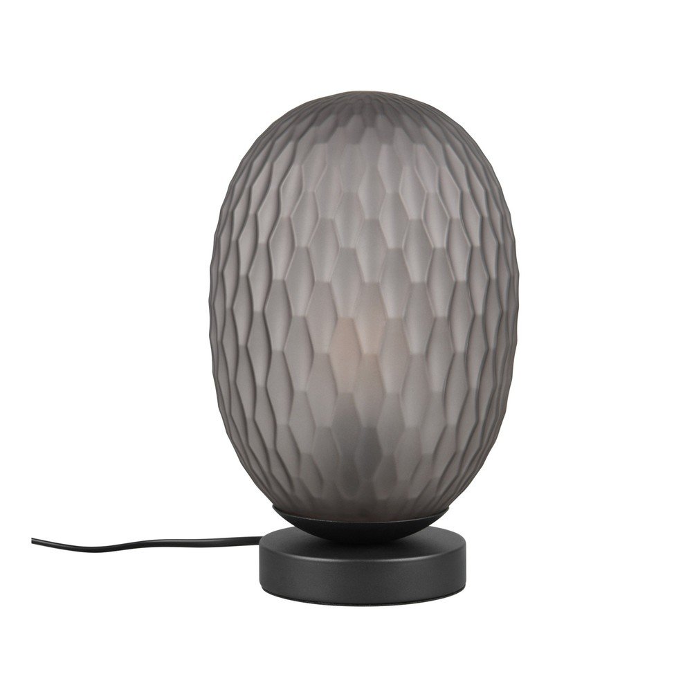 Lampa stołowa w kolorze matowej czerni ze szklanym kloszem (wysokość 28,5 cm) Facette – Trio