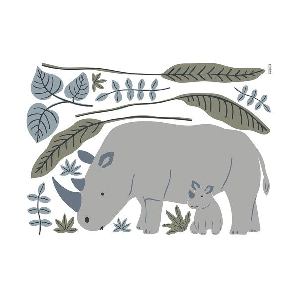 Naklejki dziecięce 90x64 cm Rhinoceros – Lilipinso
