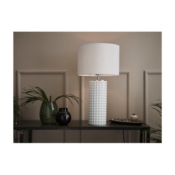 Biała lampa stołowa Markslöjd Proud, ø 34 cm-image-1