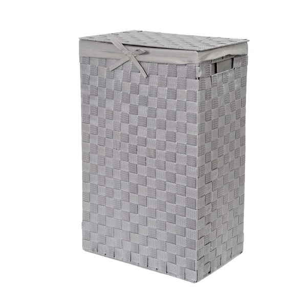 Szary kosz na pranie z pokrywką Compactor Laundry Basket Linen, wys. 60 cm-image-1