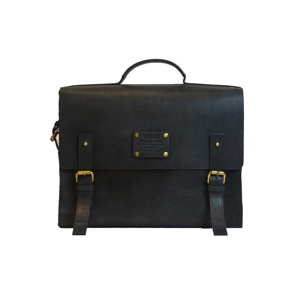 Czarna skórzana aktówka vintage O My Bag Dirty Harry, 37x28 cm