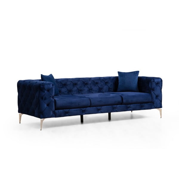 Ciemnoniebieska aksamitna sofa 237 cm Como – Artie