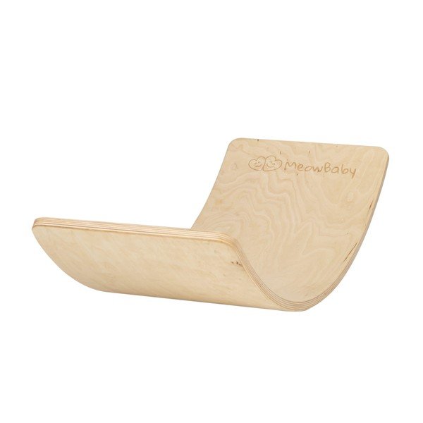 Deska do balansowania z litego drewna sosnowego w naturalnym kolorze 80x30x18 cm Montessori – Meowbaby