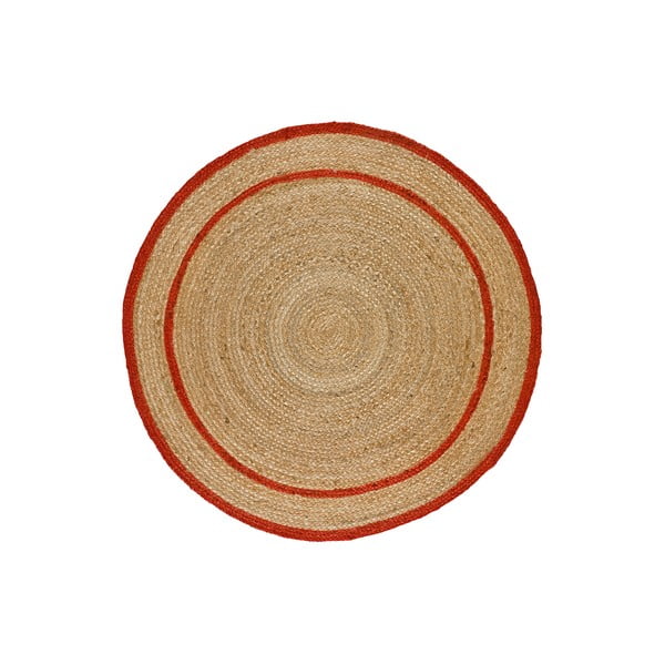 Czerwono-naturalny okrągły dywan ø 120 cm Mahon – Universal