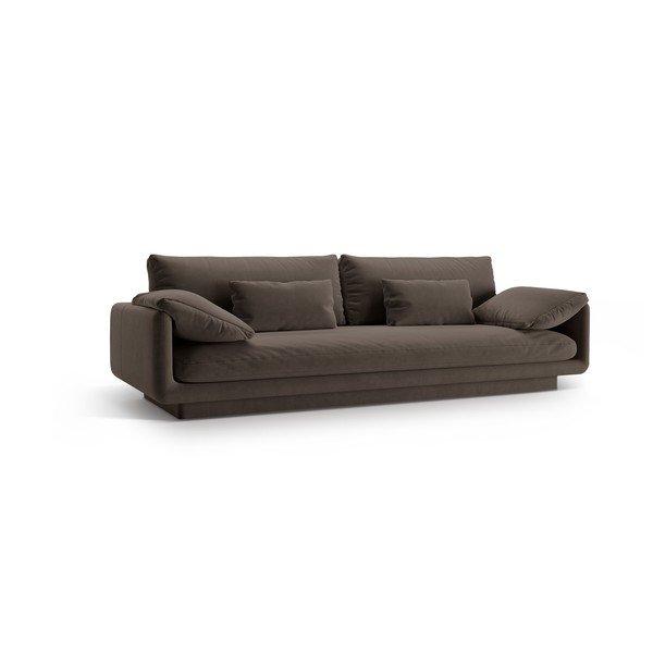 Brązowa aksamitna sofa 250 cm Torino – Micadoni -image-1