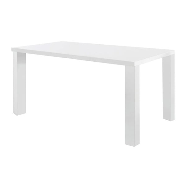 Błyszczący biały stół 13Casa Nake, 160x90 cm