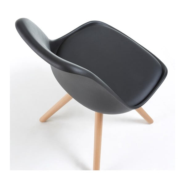 Czarne krzesło z bukowymi nogami loomi.design Lumos-image-2