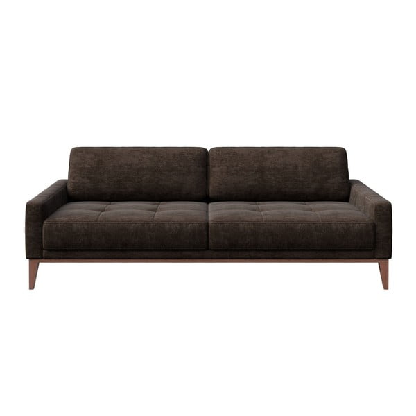 Ciemnobrązowa sofa trzyosobowa MESONICA Musso Tufted, 210 cm