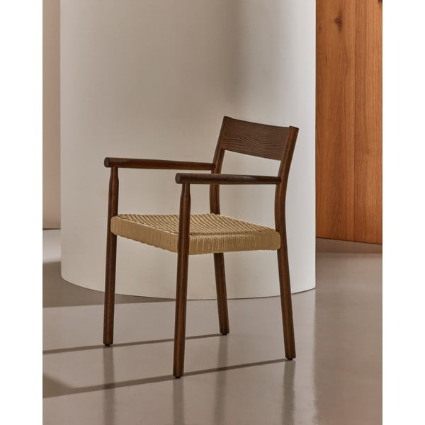 Brązowo-naturalne krzesło z litego drewna dębowego Yalia – Kave Home-image-2