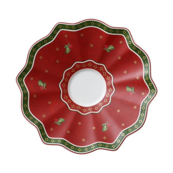 Czerwony porcelanowy świąteczny spodek Toy's Delight Villeroy&Boch