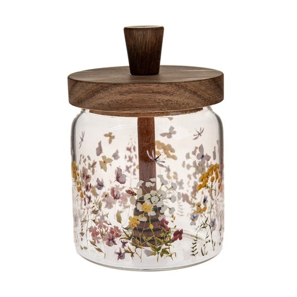 Szklany pojemnik na miód Flowers – Dakls