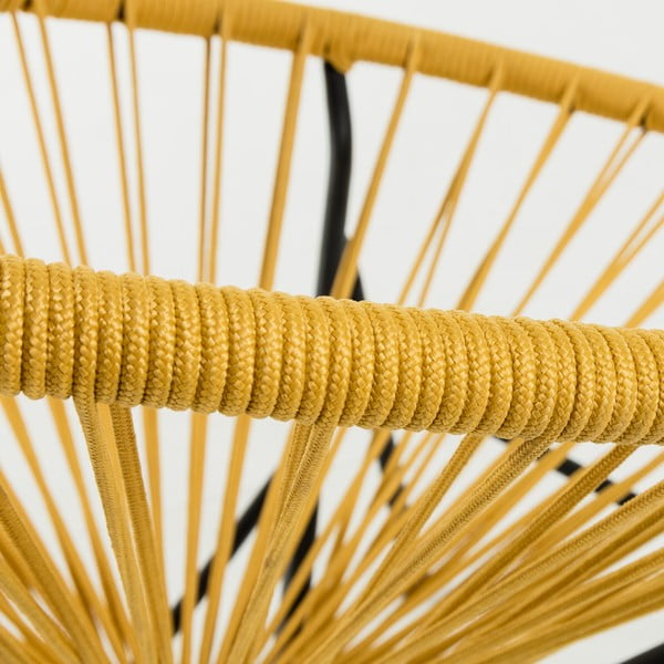 Musztardowy fotel ogrodowy ze stalową konstrukcją Kave Home Samantha-image-4