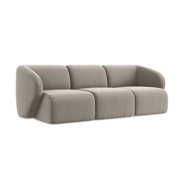 Jasnobrązowa aksamitna sofa 244 cm Lani – Makamii-image-1