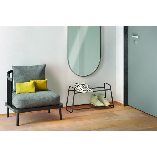 Czarny dwupoziomowy regał na buty Derby - Metaltex-image-1