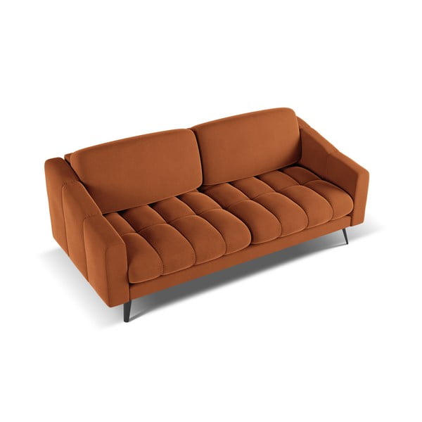 Pomarańczowa aksamitna sofa 202 cm Nalu – Makamii-image-3