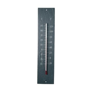 Wiszący zewnętrzny termometr z łupku Esschert Design Plain, 45x10 cm