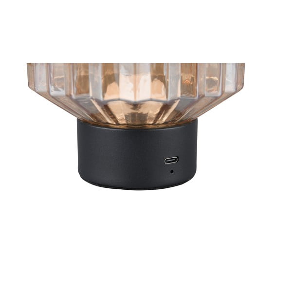 Czarno-beżowa lampa stołowa LED ze ściemniaczem i szklanym kloszem (wys. 19,5 cm) Lord – Trio-image-4