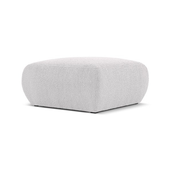 Jasnoszary puf z materiału bouclé Molino – Micadoni Home-image-1
