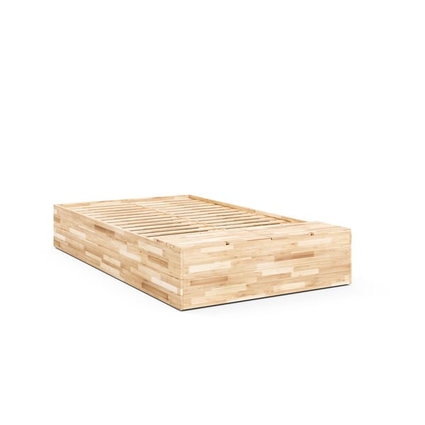 Łóżko dwuosobowe z litego drewna sosnowego ze schowkiem i stelażem 160x200 cm Basement Bed – Karup Design