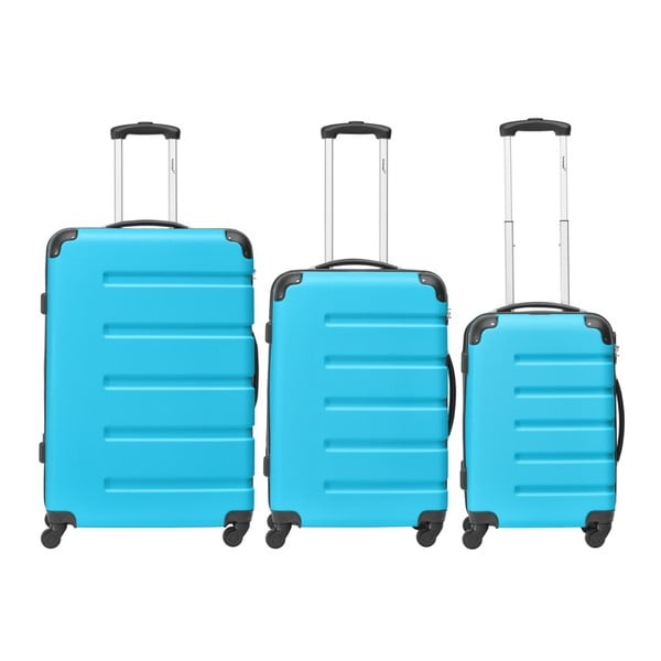 Zestaw 3 niebieskich walizek podróżnych Packenger