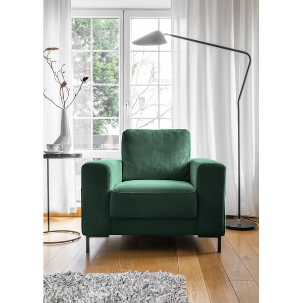 Ciemnozielony sztruksowy fotel Lofty Lilly – Miuform-image-1