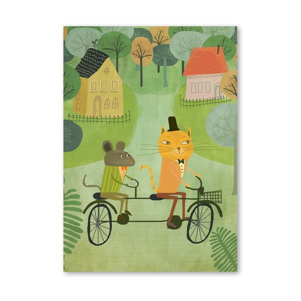 Plakat (projekt: Mia Charro) - Cat And Bicycle