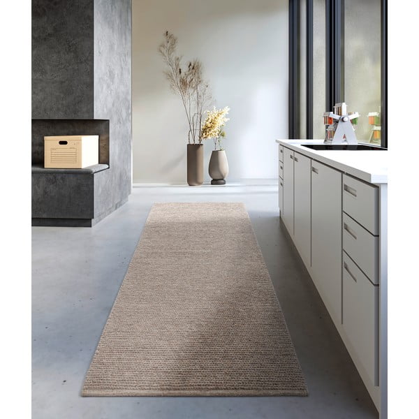 Jasnobrązowy wełniany chodnik tkany ręcznie 80x200 cm Francois – Villeroy&Boch-image-1