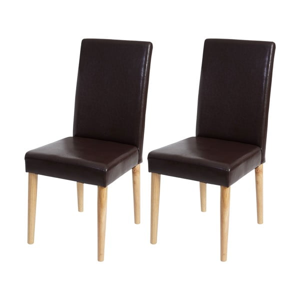 Komplet 2 brązowych krzeseł do jadalni Mendler Lublin