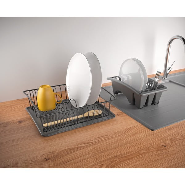 Ciemnoszary ociekacz ze stali nierdzewnej Metaltex Aquatexplus Lava-image-4