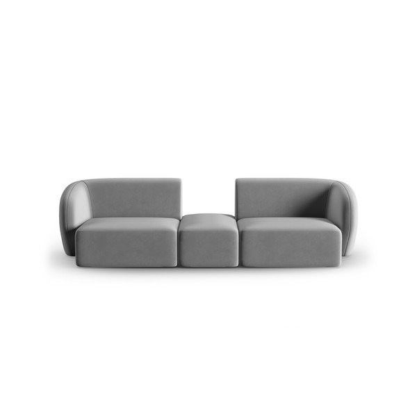 Szara aksamitna sofa 246 cm Paolo – Milo Casa