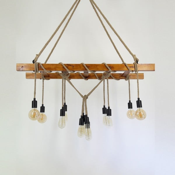 Lampa wisząca z litego drewna sosnowego Merdiven-image-4