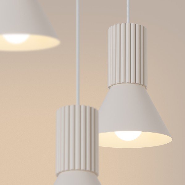 Beżowa metalowa lampa wisząca ø 30 cm Niru – Sollux-image-4