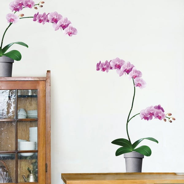 Naklejka na ścianę Różowe orchidee